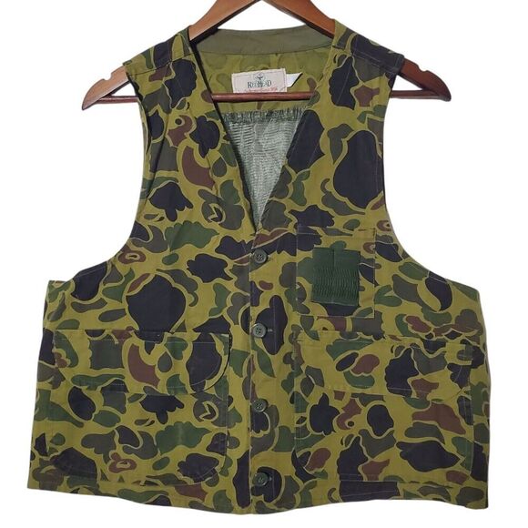 Vintage Redhead Duck Hunting Camo Vest Size L Water Fowl 90s Mens - Picture 1 of 8